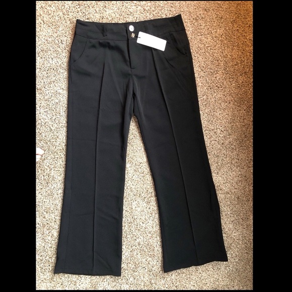NWT Chartou High Waist Double Button Closure Bootcut Dress Pants - Picture 3 of 8